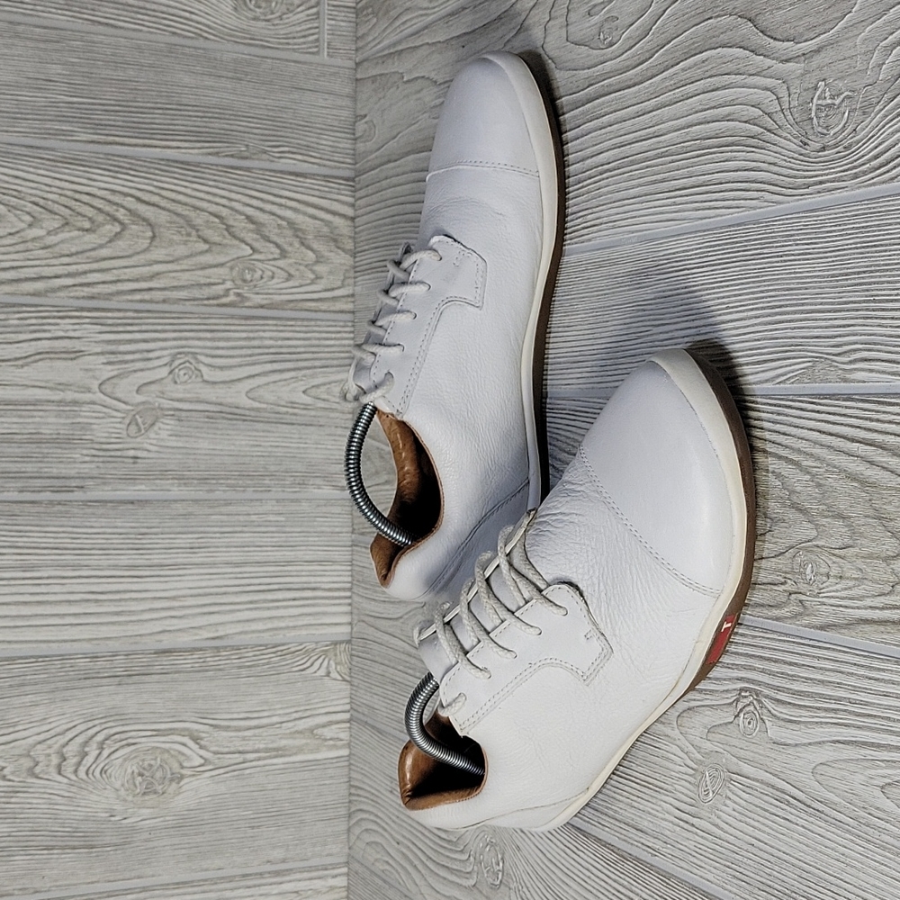 True Linkswear Stealth All White Leather Golf Shoes, Men's 10